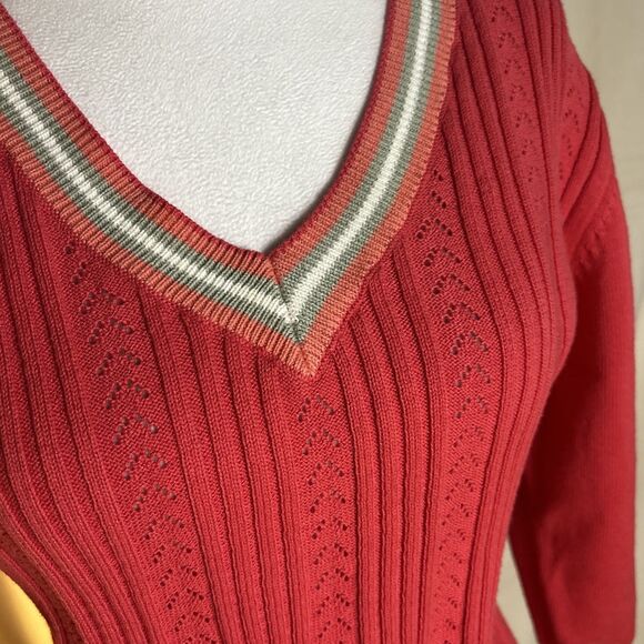 IZOD Women’s Varsity V Neck Preppy Classic Sweater Size 2X - Picture 3 of 11